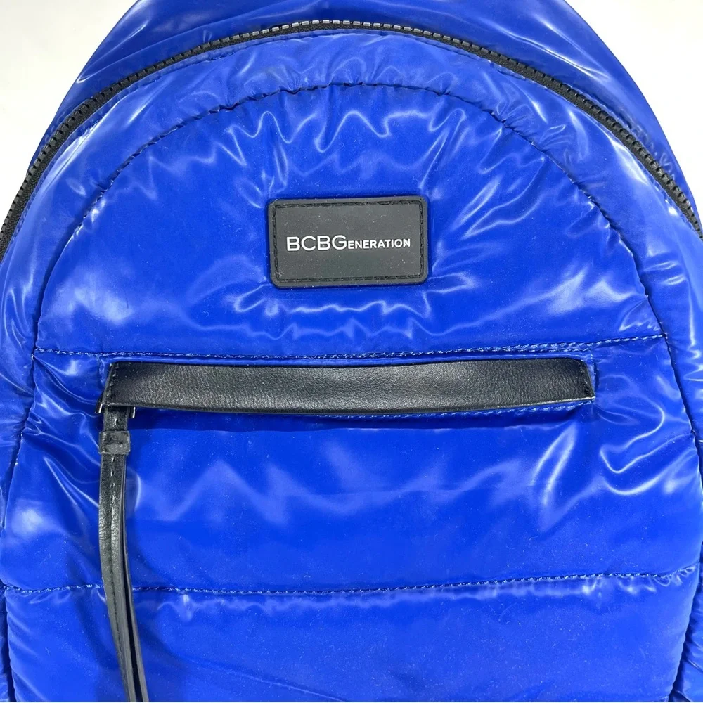 BCBGeneration Royal‎ Blue Quilted Puffer Backpack Trendy Y2K 90s Lightweight